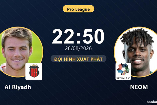 Trực tiếp Al Riyadh vs NEOM: Đội hình xuất phát