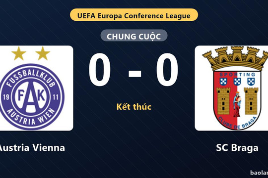 Hòa không bàn thắng với SC Braga, Austria Vienna bất phân thắng bại tại Generali Arena