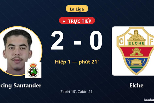Trực tiếp Racing Santander vs Elche: Racing Santander nhân đôi cách biệt