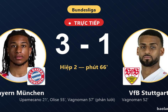 Trực tiếp Bayern München vs VfB Stuttgart: Bayern München bị VAR từ chối bàn thắng