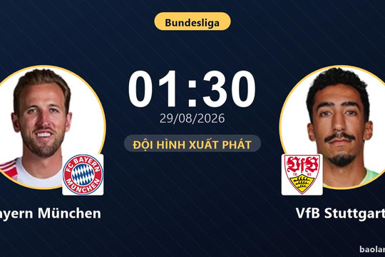 Trực tiếp Bayern München vs VfB Stuttgart: Bayern kiểm soát bóng nhưng trận đấu còn chặt chẽ, chưa có bàn thắng