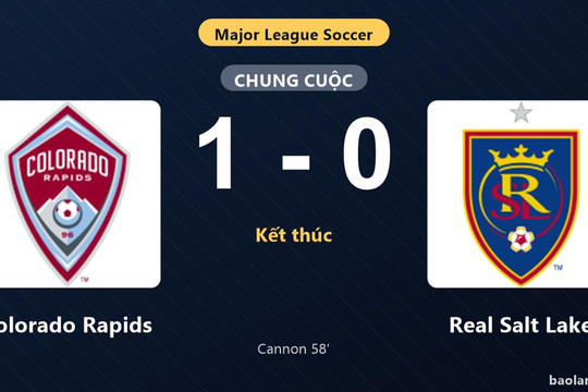 Thống kê trận đấu Colorado Rapids 1-0 Real Salt Lake: R. Cannon tỏa sáng, Colorado Rapids giành trọn 3 điểm