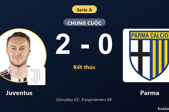 Hạ gục Parma, Juventus vươn lên giữa bảng xếp hạng Serie A