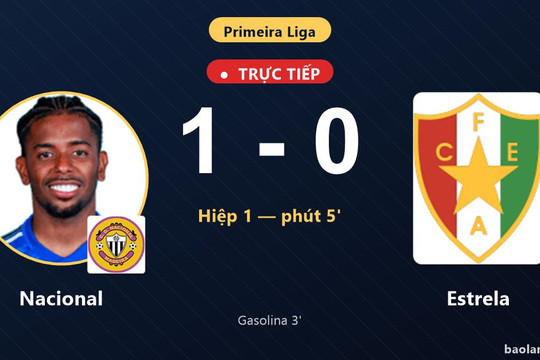Trực tiếp Nacional vs Estrela: Nacional mở tỷ số