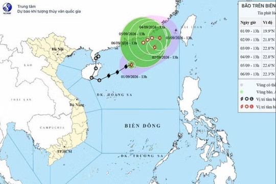 Bão số 5 gây gió mạnh, sóng cao trên vùng biển phía Bắc khu vực Bắc Biển Đông