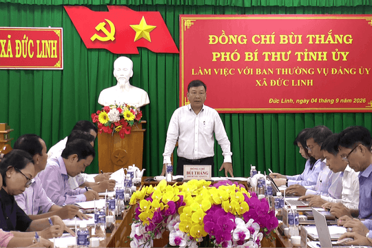 Phó Bí thư Tỉnh ủy Lâm Đồng Bùi Thắng làm việc với xã Đức Linh