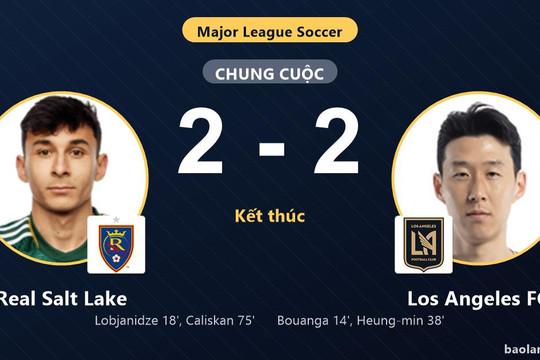 Chia điểm kịch tính 2-2, Real Salt Lake và Los Angeles FC cùng giành vé vào vòng 1/16