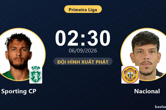 Trực tiếp Sporting CP vs Nacional: Sporting CP áp đảo thế trận nhưng bế tắc, chưa có bàn thắng