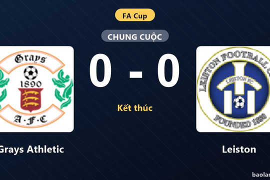 Grays Athletic bất phân thắng bại với Leiston tại vòng loại FA Cup