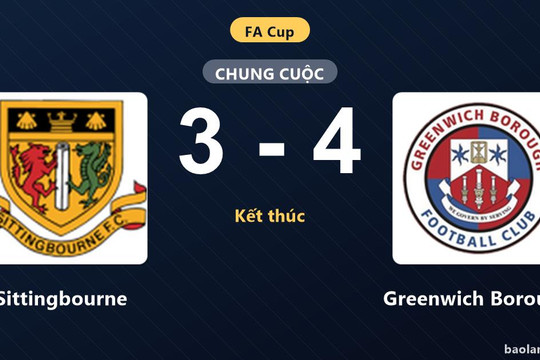 Green Borough giành chiến thắng kịch tính 4-3 trước Sittingbourne tại FA Cup