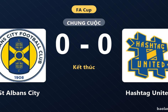 St Albans City chia điểm không bàn thắng trước Hashtag United tại FA Cup