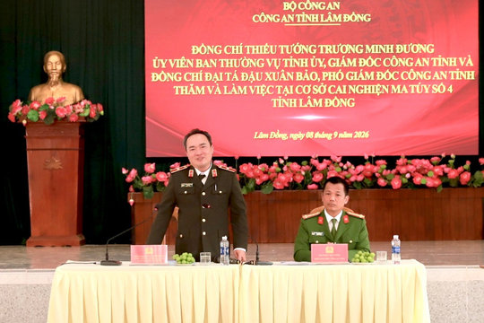 Lãnh đạo Công an tỉnh thăm, làm việc tại Cơ sở cai nghiện ma túy số 4