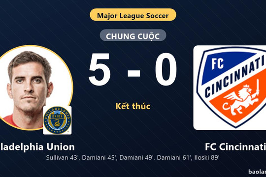 Philadelphia Union 5-0 FC Cincinnati: Philadelphia Union giành chiến thắng