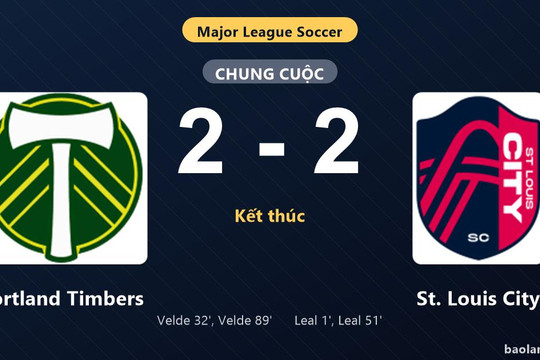 Thống kê trận đấu Portland Timbers 2-2 St. Louis City: Màn rượt đuổi tỷ số mãn nhãn