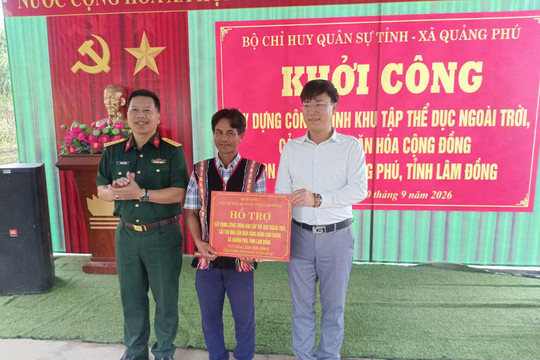 Khởi công xây dựng khu tập thể dục ngoài trời tại bon Choih, xã Quảng Phú
