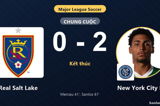Thua New York City FC 0-2, Real Salt Lake vẫn giành vé vào vòng 1/16