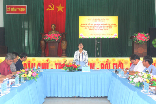 Đoàn ĐBQH Lâm Đồng khảo sát Chương trình mục tiêu quốc gia tại xã Hàm Thạnh
