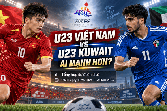 Tổng hợp dự đoán tỉ số U23 Việt Nam vs U23 Kuwait lúc 17h ngày 15/9/2026