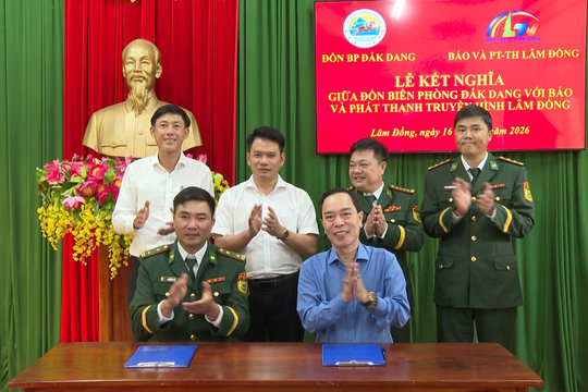 Báo và Phát thanh, Truyền hình Lâm Đồng kết nghĩa với Đồn Biên phòng Đắk Dang