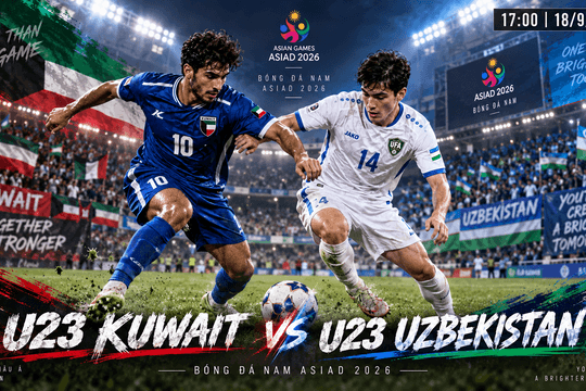 Trực tiếp tỉ số U23 Kuwait vs U23 Uzbekistan: Hàng thủ Kuwait trước sức ép lớn