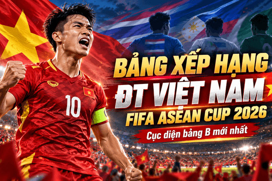 Bảng xếp hạng ĐT Việt Nam FIFA ASEAN Cup 2026 mới nhất: Việt Nam thắng trận ra quân, xếp sau Thái Lan