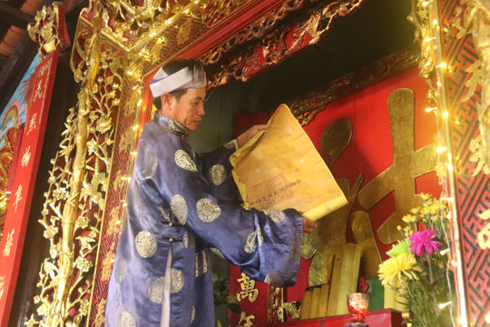 Lễ tế thu tại di tích kiến trúc nghệ thuật Quốc gia Đình làng Tú Luông
