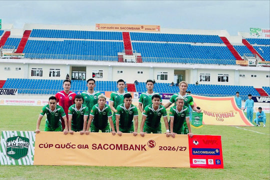 Lâm Đồng thua Sông Lam Nghệ An 0 - 2 tại Cúp Quốc gia Sacombank 2026/27