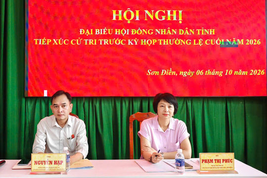 Phó Bí thư Tỉnh ủy Phạm Thị Phúc tiếp xúc cử tri xã Sơn Điền