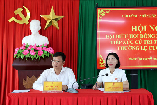 Phó Bí thư Tỉnh ủy, Chủ tịch HĐND tỉnh Lâm Đồng Lưu Văn Trung tiếp xúc cử tri xã Quảng Tân