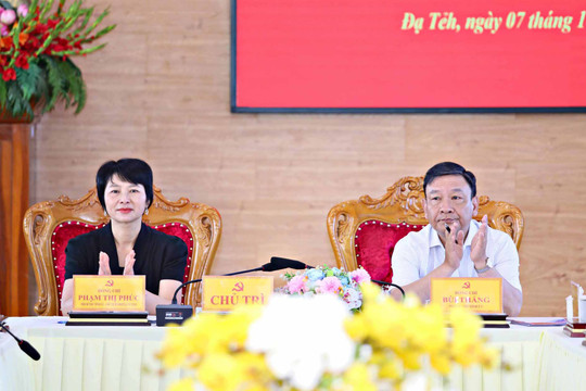 Thường trực Tỉnh ủy Lâm Đồng làm việc với 7 xã khu vực Đạ Tẻh, Đạ Huoai, Cát Tiên