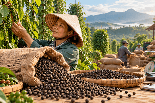 Giá tiêu hôm nay 7/10/2026: Đồng loạt giảm tới 1.500 đồng/kg, Lâm Đồng vẫn giữ mức cao nhất
