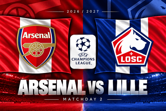 Lịch sử đối đầu Arsenal vs Lille: Saka và Gyokeres chờ viết chương đầu tại Champions League