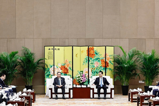 Chủ tịch Quốc hội Trần Thanh Mẫn tiếp Bí thư Tỉnh ủy tỉnh Thiểm Tây