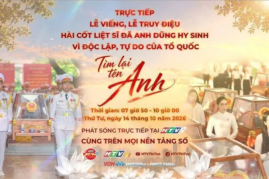 TRỰC TIẾP: Lễ viếng, truy điệu và an táng hài cốt liệt sĩ được tìm thấy tại Công viên Lê Thị Riêng