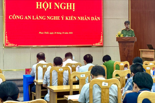 Hội nghị “Công an lắng nghe ý kiến nhân dân” tại Phan Thiết