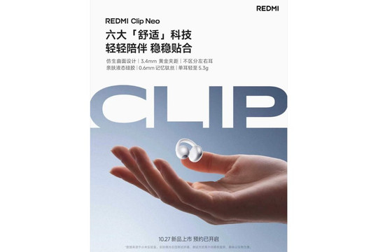 Tai nghe mở dạng kẹp Redmi Clip Neo lộ diện: Màng loa 12mm, sợi titan và EQ 10 dải tần số