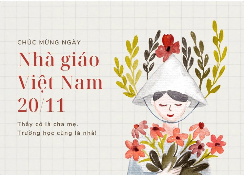 Mẫu thiệp đẹp cho ngày Nhà giáo Việt Nam 20/11/2023