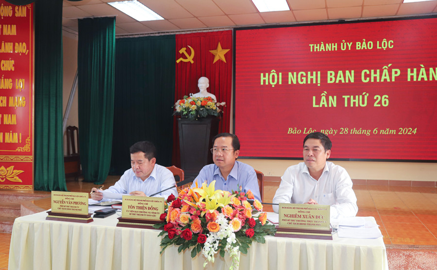 Hội nghị Ban Chấp hành Đảng bộ TP Bảo Lộc lần thứ 26