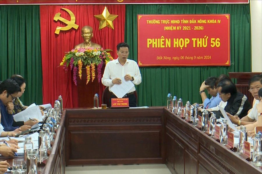 Đồng chí Lưu Văn Trung chủ trì Phiên họp thứ 56 Thường trực HĐND tỉnh Đắk Nông khóa IV