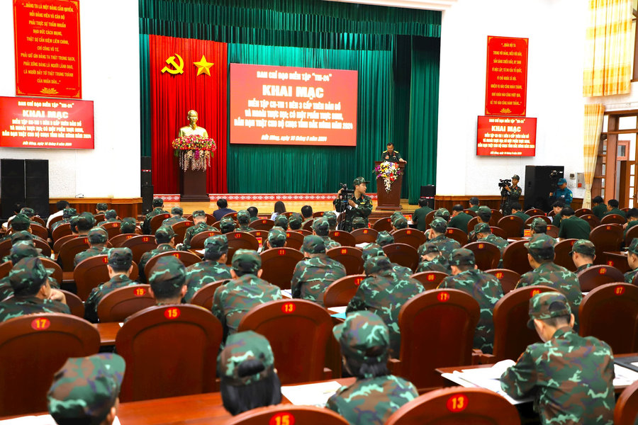 Đắk Nông khai mạc Diễn tập Chỉ huy - Tham mưu 1 bên 3 cấp năm 2024