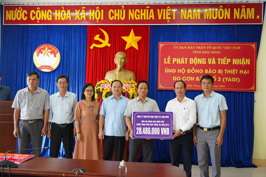 Hai đơn vị ở Đắk Nông ủng hộ đồng bào phía Bắc trên 68 triệu đồng