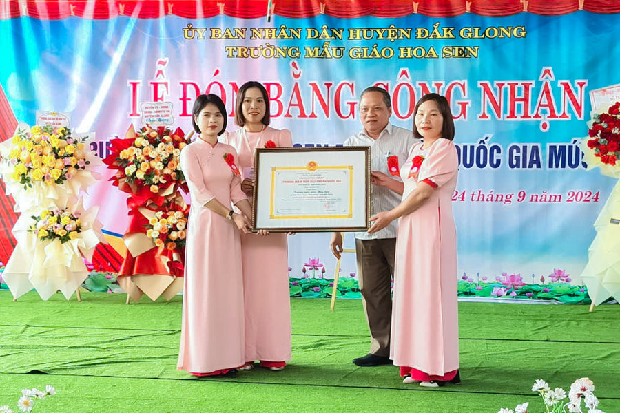 Trường mẫu giáo ở Đắk Plao đạt chuẩn Quốc gia mức độ 1