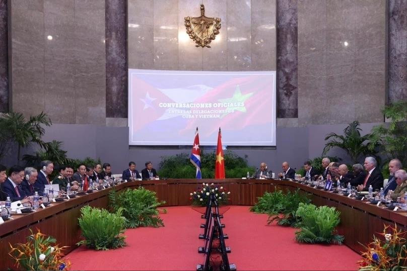 Tổng Bí thư, Chủ tịch nước Tô Lâm hội đàm với Bí thư thứ nhất, Chủ tịch Cuba