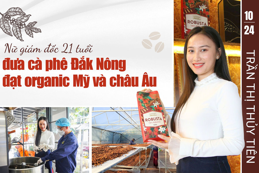 Nữ giám đốc 21 tuổi đưa cà phê Đắk Nông đạt organic Mỹ và châu Âu