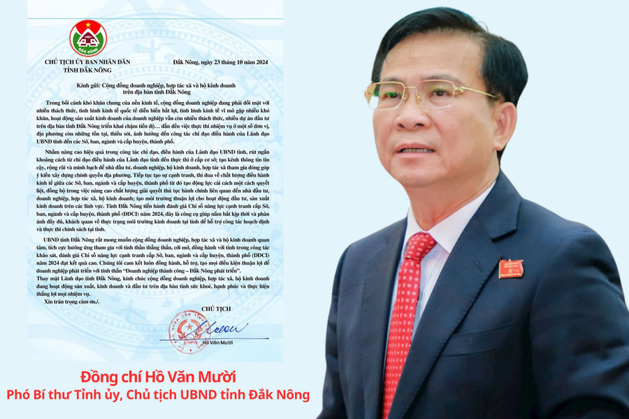 Chủ tịch UBND tỉnh Đắk Nông kêu gọi doanh nghiệp đánh giá chỉ số DDCI