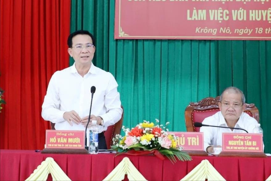 Tiểu ban văn kiện Đại hội XIII Đảng bộ tỉnh khảo sát tại huyện Krông Nô
