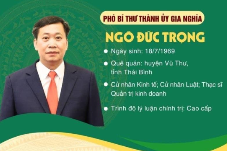 Chủ tịch UBND huyện Đắk Song Ngô Đức Trọng làm Phó Bí thư Thành ủy Gia Nghĩa