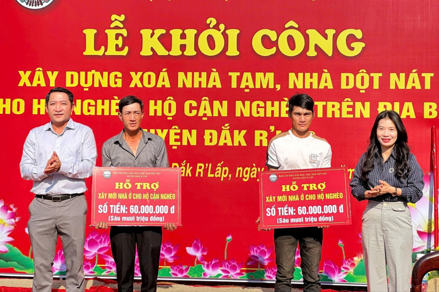 Đắk R'lấp khởi công xóa nhà tạm, nhà dột nát năm 2025