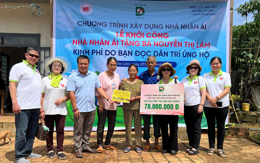 Di Linh: Khởi công xây nhà Nhân ái tặng cụ bà đang nuôi chồng, con bệnh tật