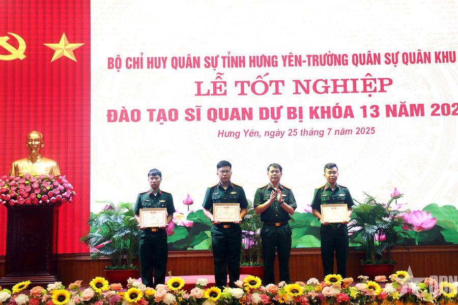 Bộ CHQS tỉnh Hưng Yên phối hợp tổ chức Lễ tốt nghiệp đào tạo Sĩ quan dự bị khóa 13 năm 2025
